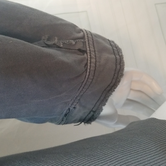 BDG Urban Outfitters SZ Small Jacket Gray Green Distressed Zip Up Utility Moto - Picture 8 of 14